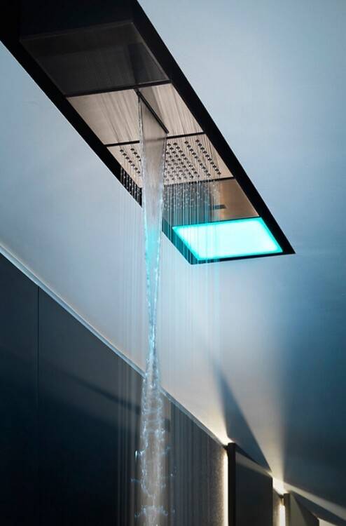 Душевая система Gessi Binario Steel Brushed / Mirror Steel / Black XL GessiBinarioSet