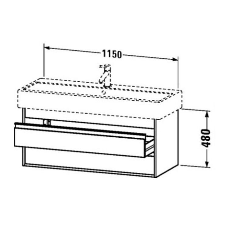 Тумба под раковину Duravit Ketho 1150x440x480 мм подвесная белый матовый KT663901818