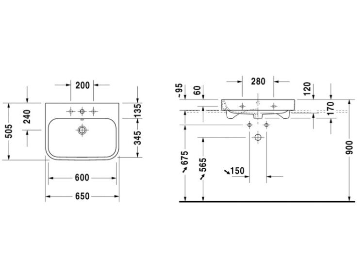 Раковина Duravit Happy D.2 650x505 мм белая 2318650027