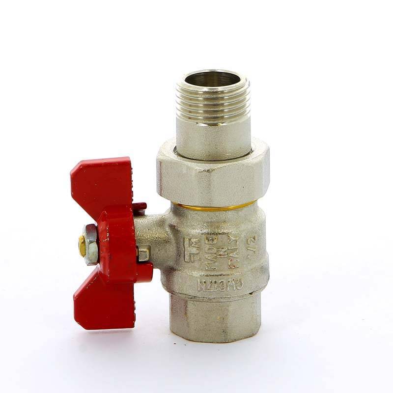 Кран шаровой Tiemme НВ с разъемным соединением для коллектора бабочка 1/2 2120003