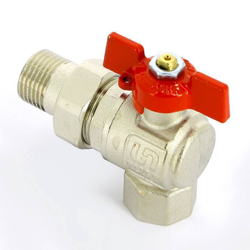 Кран шаровой угловой Uni-Fitt 1/2 НВ с разъемным соединением для коллекторов 133T2000