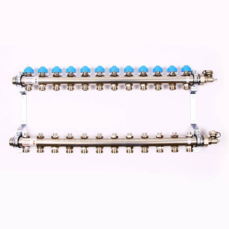Коллекторная группа Uni-Fitt 1 x 3/4 12 выходов с балансировочными и термостатическими вентилями 456W4312