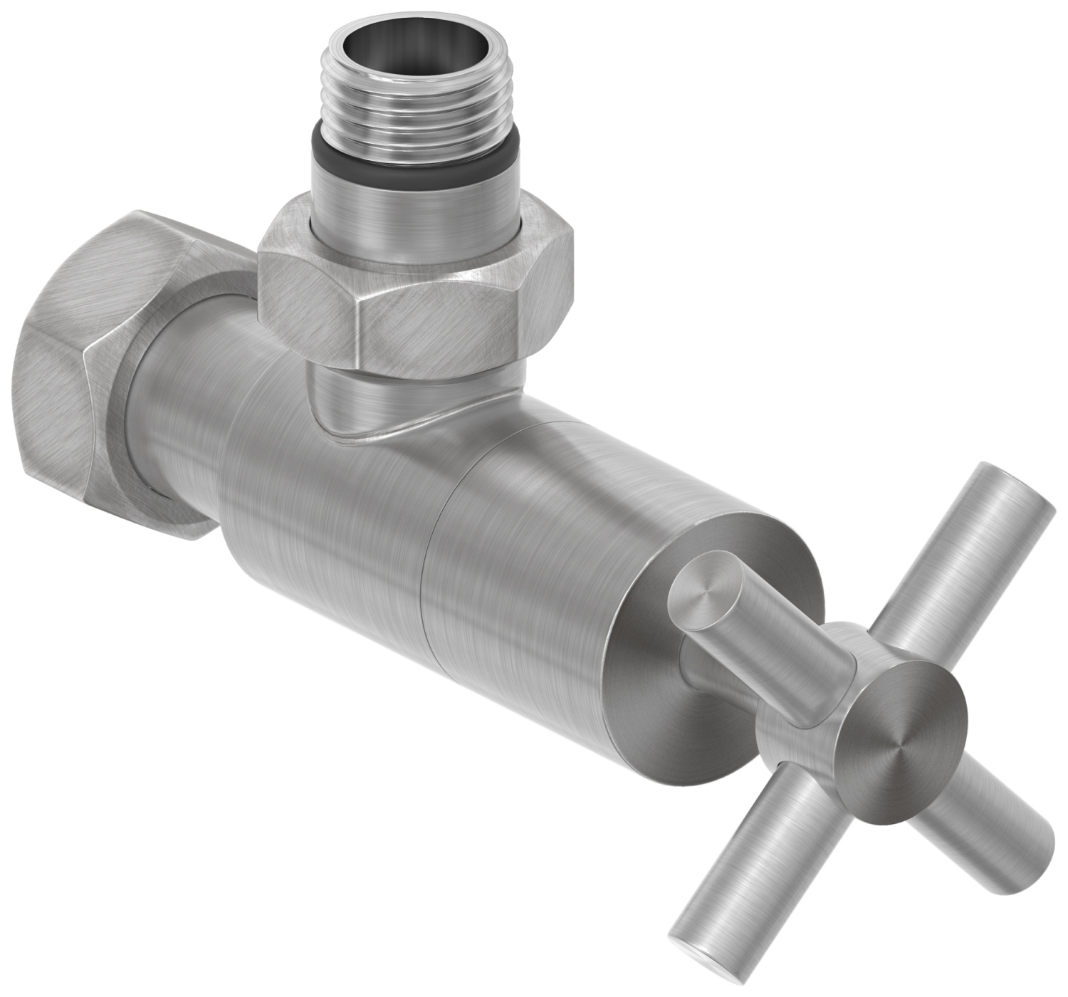 Вентиль регулировки температуры угловой Сунержа Крест G 1/2 HP - G 3/4 НГ сатин брашированный 071-1408-1234