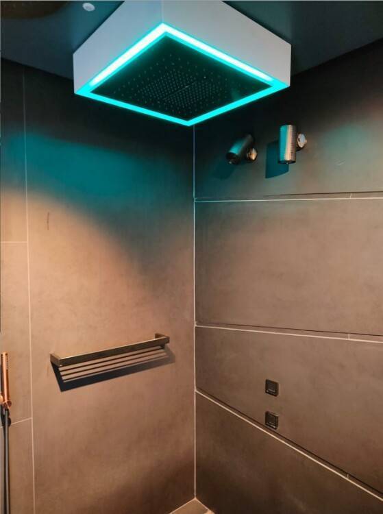 Душевая система Gessi Afilo White CN / Mirror Steel / Black Metal Brushed PVD GessiAfiloSet