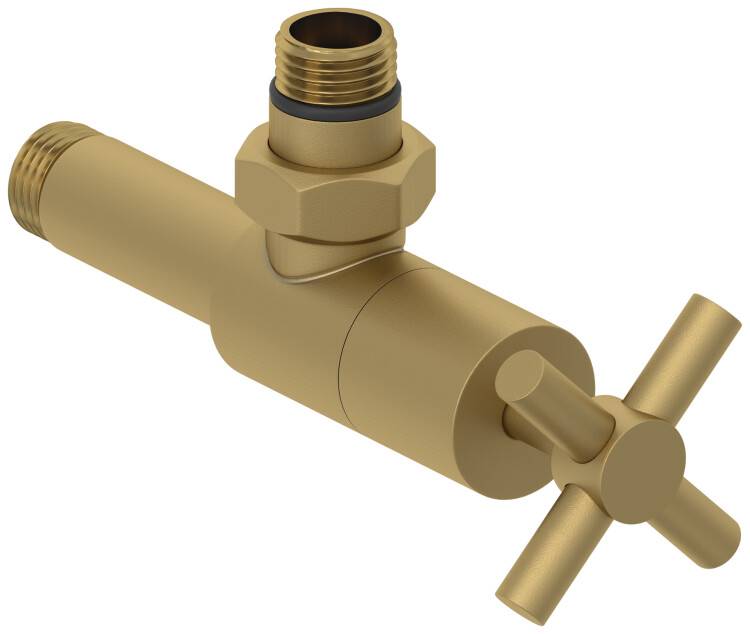 Вентиль Сунержа Крест угловой G 1/2 x G 1/2 золото матовое 032-1408-1212