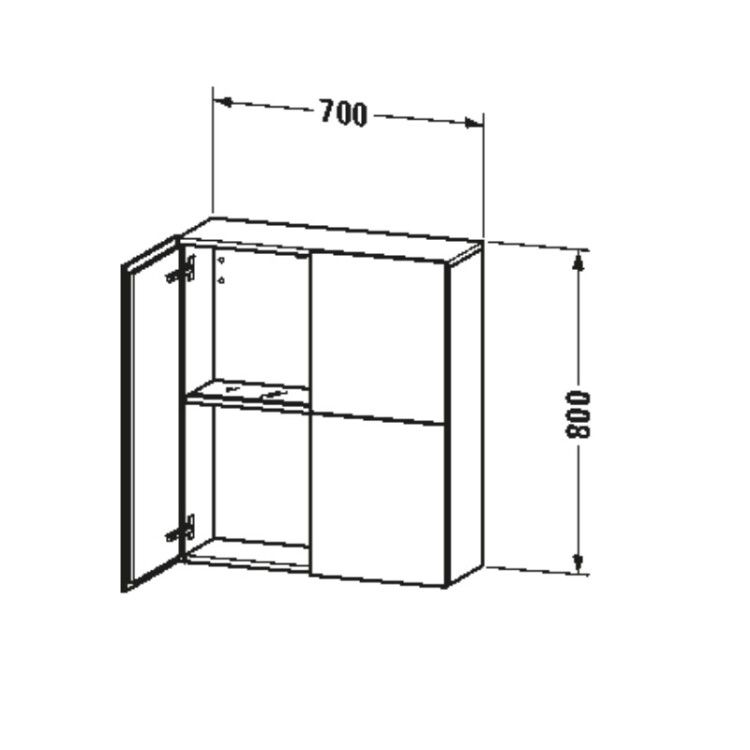 Шкаф подвесной Duravit L-Cube 700x243x800 мм орех брашированный LC116706969