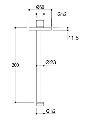 Держатель верхнего душа Ritmonio потолочный 200 мм Brushed champagne PVD U0BA8085H1F46