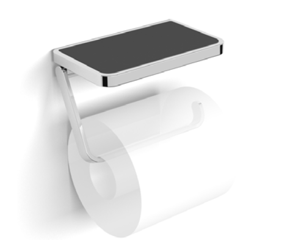 Бумагодержатель с полочкой Splendy Inspiration S хром IS4063SVCR