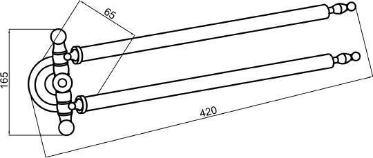 Полотенцедержатель подвесной Boheme Brillante 42х6.5х16.5 см хром 10442