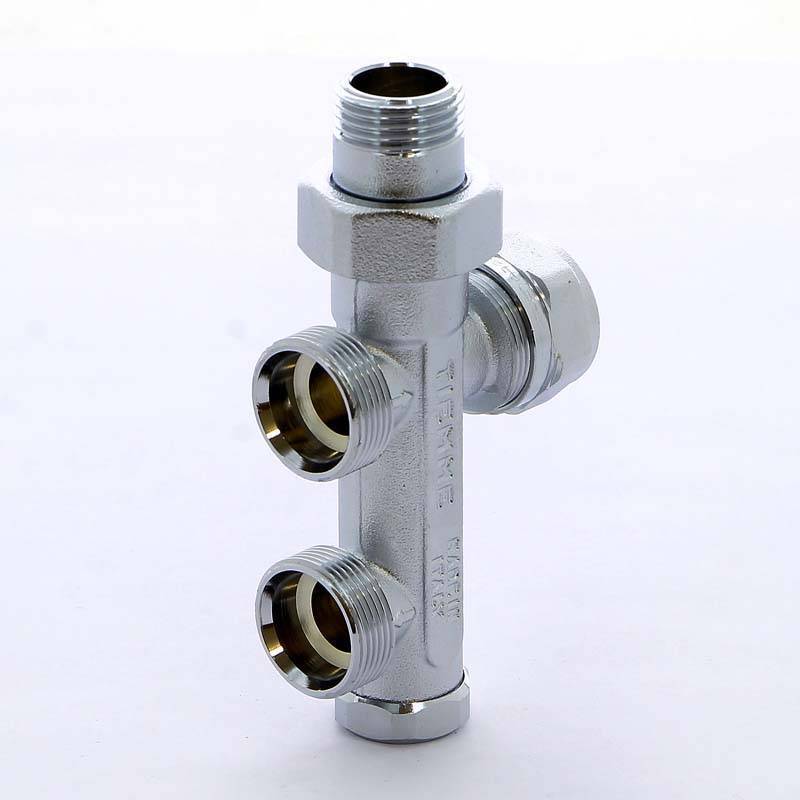 Узел радиаторный Tiemme 1/2 - M24x19 для двухтрубных систем разводка в пол 3370002