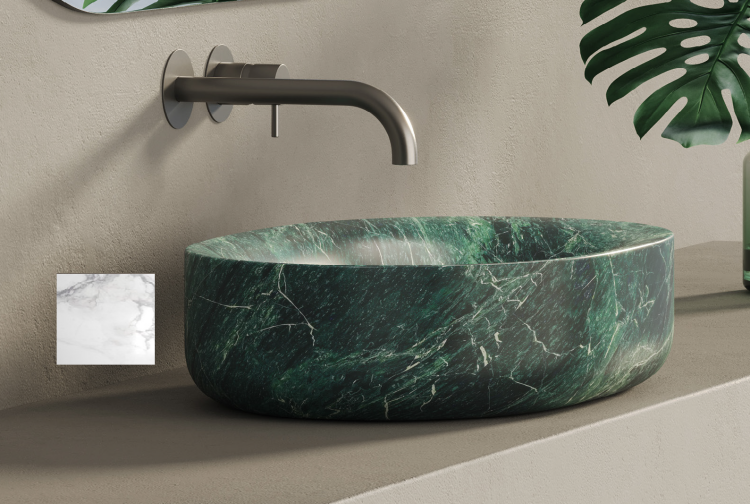 Раковина DEA Design Monza накладная 615x420x150 мм carrara DD1513615CW