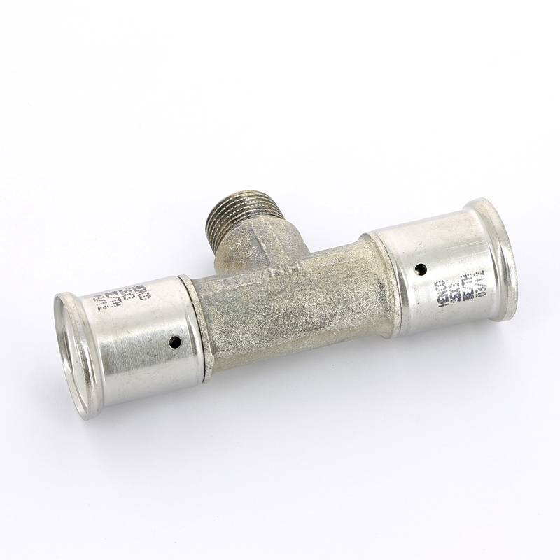 Тройник пресс латунный HENCO с наружной резьбой 26x1/2x26 14P-260426