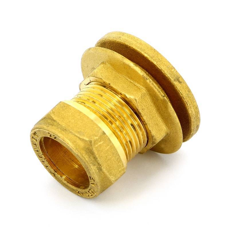 Выпуск резервуарный Tiemme 22 мм обжим с фланцем и контргайкой 1100062