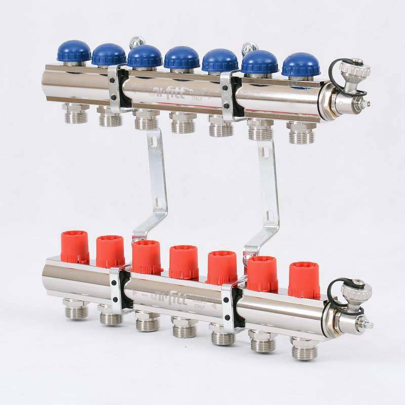 Коллекторная группа с балансировочными и термостатическими вентилями UNI-FITT 1x3/4 EK 7 выходов 441E4307