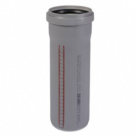 Труба канализационная Ostendorf HTEM 75x500 мм с раструбом PP RAL 7037 113020