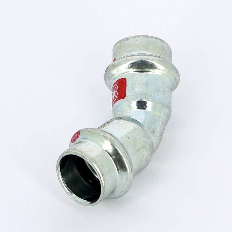 Угол пресс 45° Viega Prestabo 15 мм оцинкованная сталь 558260