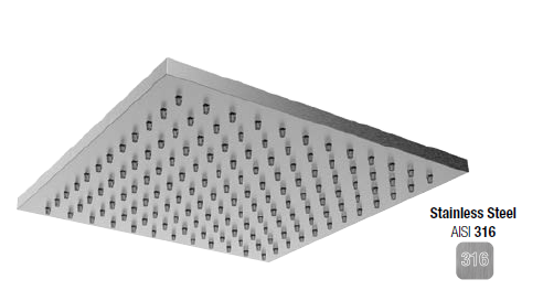 Верхний душ, Almar, 316 Stainless Steel, 303-303, цвет-316 Stainless Steel