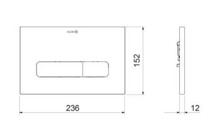 Клавиша смыва Kludi UNIFIX для инсталляции Kludi 236x12x152 мм цвет сталь оружейная 30PP01N2