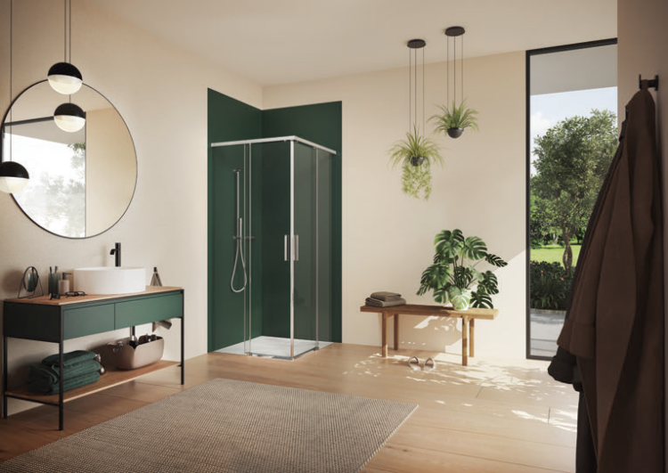 Душевое ограждение Huppe Vita Minimal прямоугольное 1000x1100x2000 мм, черный 21HR50999993700010001100
