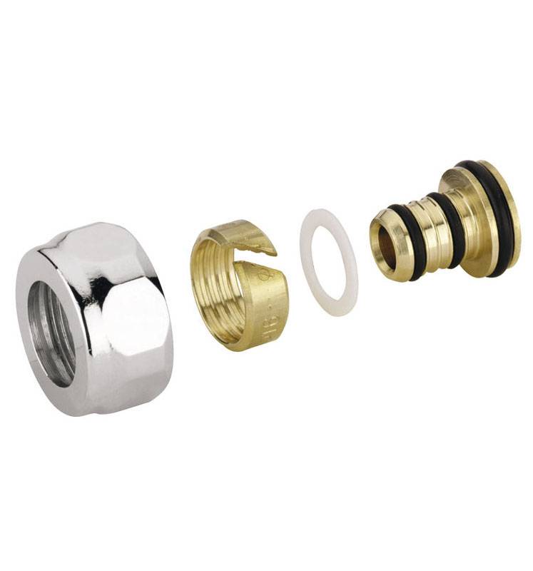 Соединитель обжимной Carlo Poletti 16(2.0) x M24x19 ВР хромированный для PEX труб A55606B