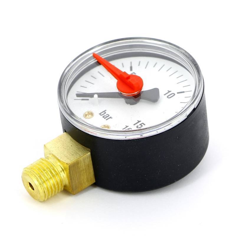 Манометр радиальный Uni-Fitt с индикаторной стрелкой 1/4 16 бар 50 мм 304P4020