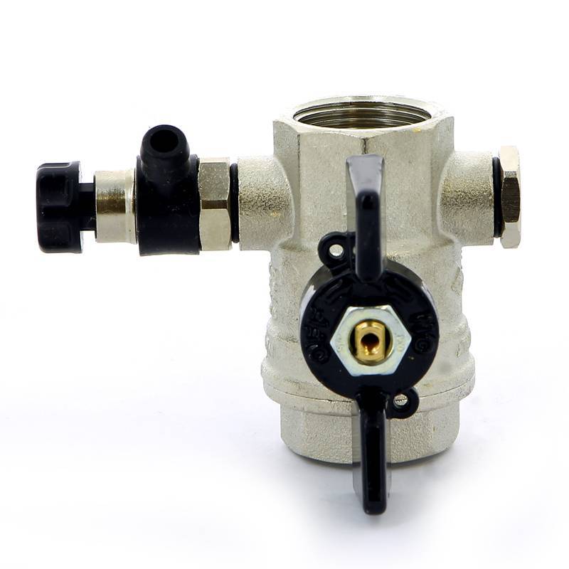 Кран шаровой Bugatti OREGON ВВ с заглушкой и дренажным вентилем бабочка 3/4 03320013