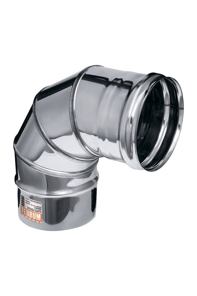 Колено дымохода 4-секционное 90° Ferrum AISI 430 0.5 мм 150 мм Af2209
