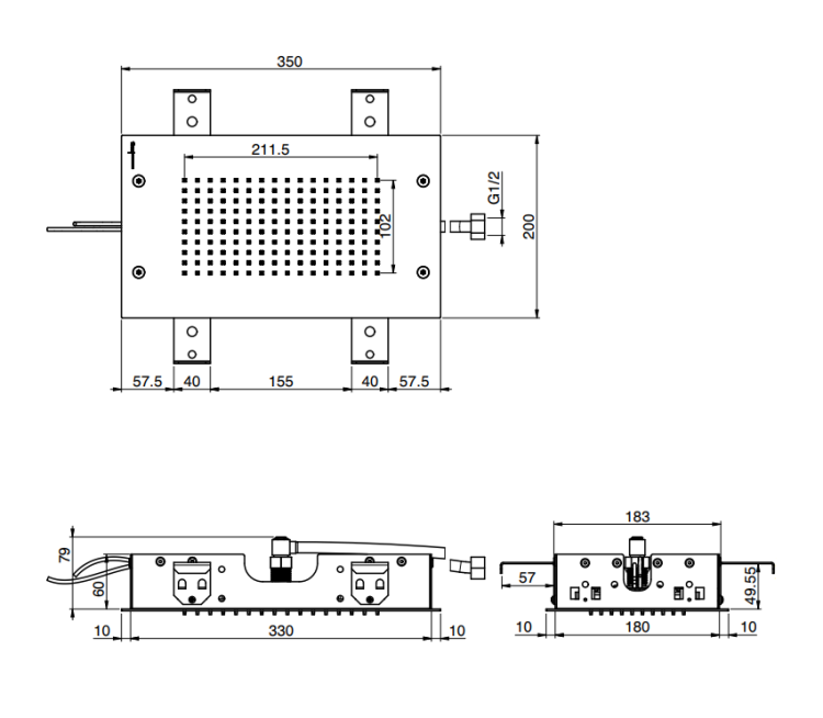 Верхний душ Fima Carlo Frattini Modular 350x200 мм прямоугольный цвет золото брашированное F2825OS