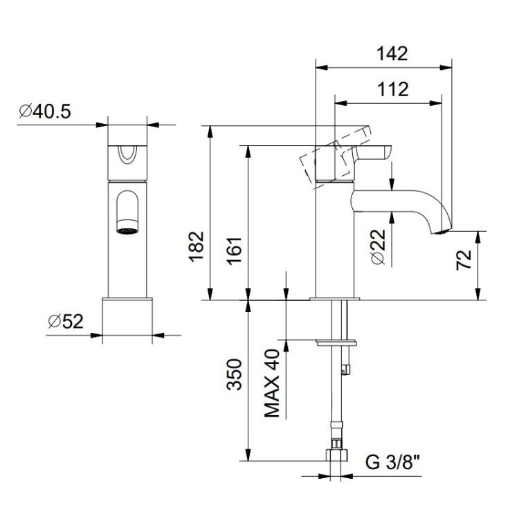 Смеситель для раковины Fantini Icona Classic однорычажный Nickel PVD 5395R404WF