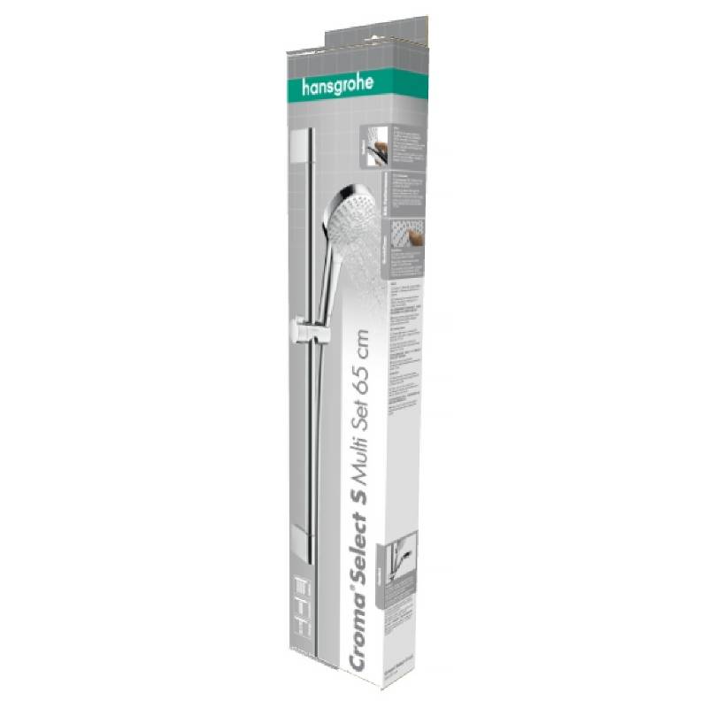 Душевой гарнитур Hansgrohe Croma Select S Multi со штангой 65 см белый/хром 26560400