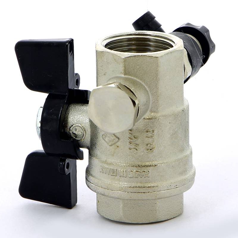 Кран шаровой Bugatti OREGON ВВ с заглушкой и дренажным вентилем бабочка 3/4 03320013