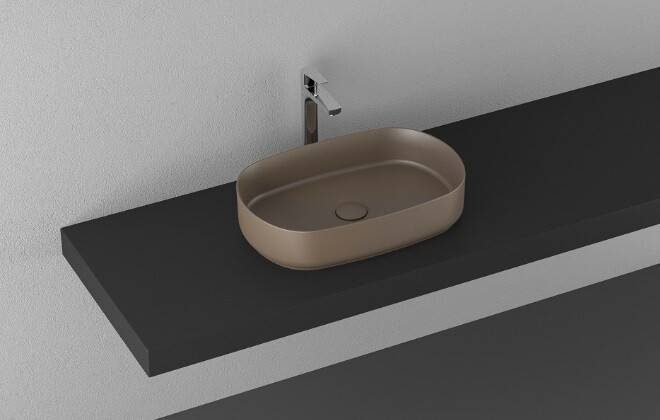 Раковина накладная ISVEA Infinity 550х360х120 мм коричневая 10NF65055SV2H