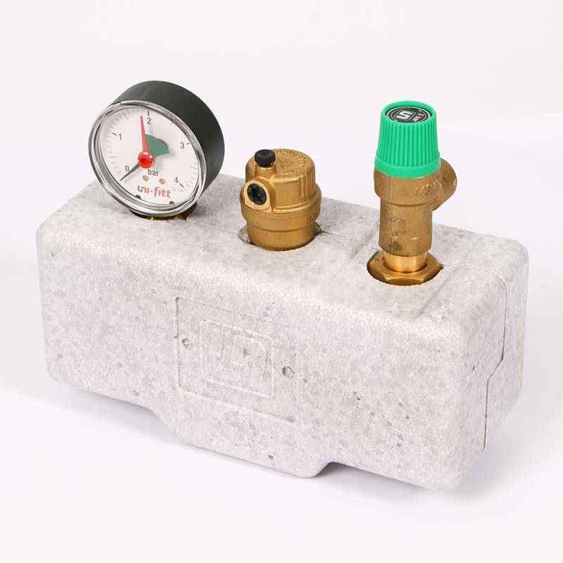 Группа безопасности котла Uni-Fitt до 50 кВт 1 3 бар сталь с теплоизоляцией 251A4530