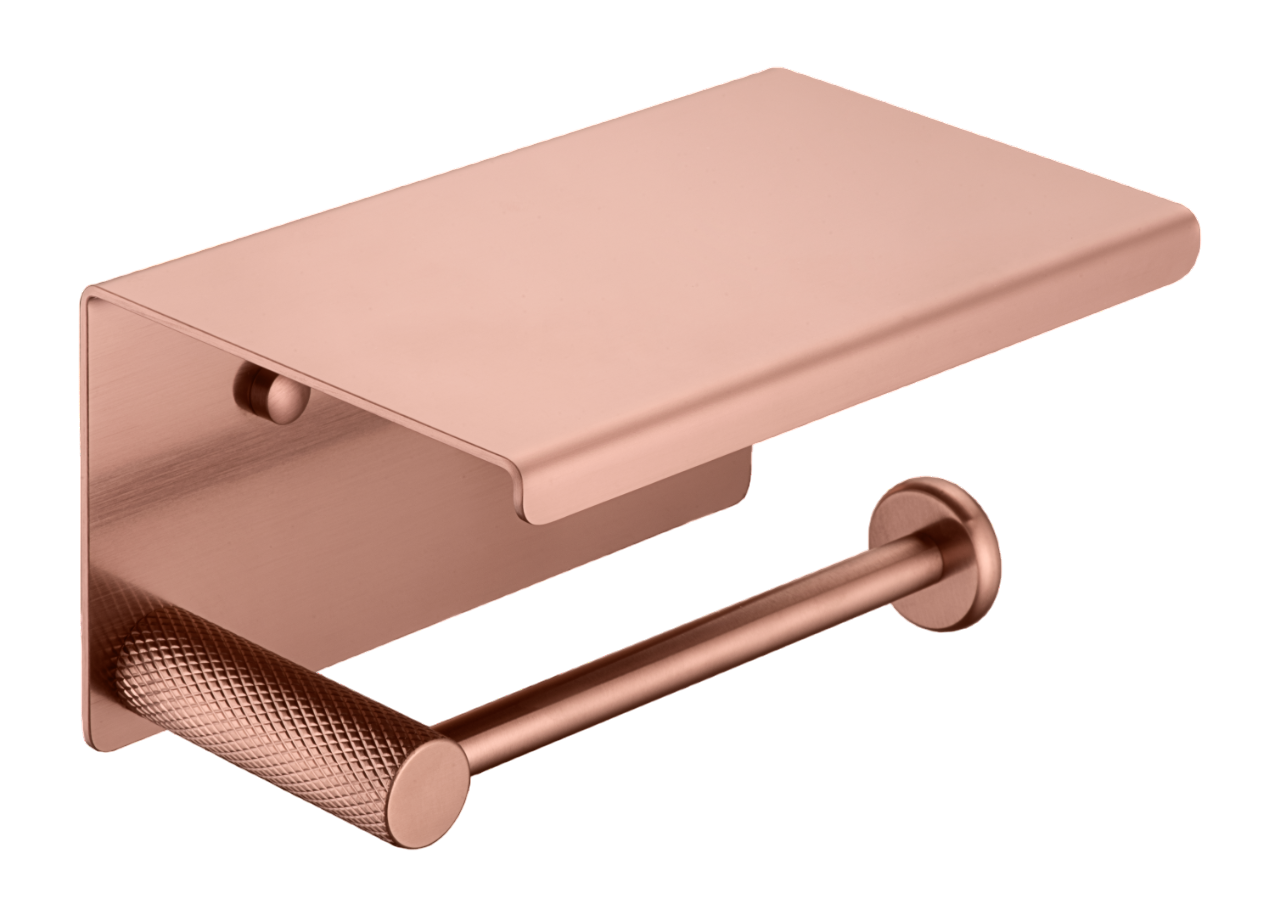 Держатель для туалетной бумаги с полкой Boheme Uno подвесной медь 10971-CB