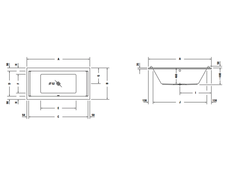 Ванна Duravit Starck 2000x1000 мм прямоугольная 700341000000000