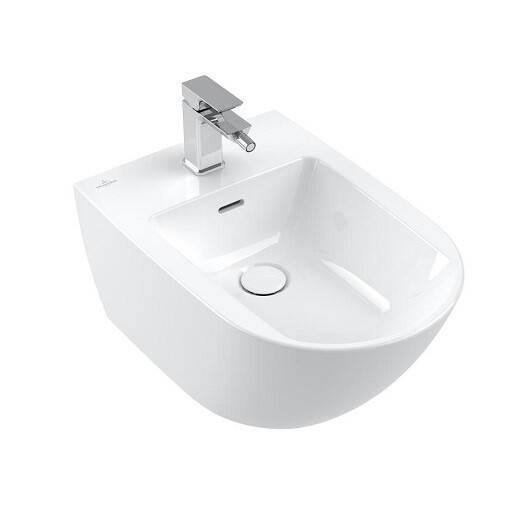 Биде подвесное Villeroy & Boch Subway 3.0 375x560x270 мм CeramicPlus Альпийский белый 447000R1