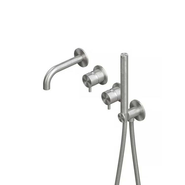 Смеситель для ванны и душа Quadro Design Source сталь шлифованная 136900AS