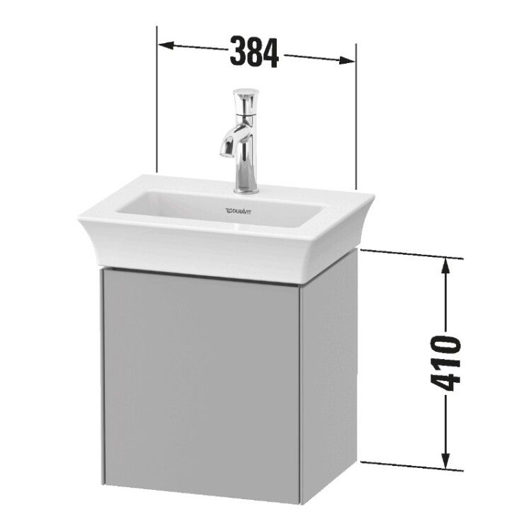 Тумба под раковину Duravit White Tulip 384x298x410 мм подвесная петли слева скандинавский белый шелковисто-матовый WT4240L3939
