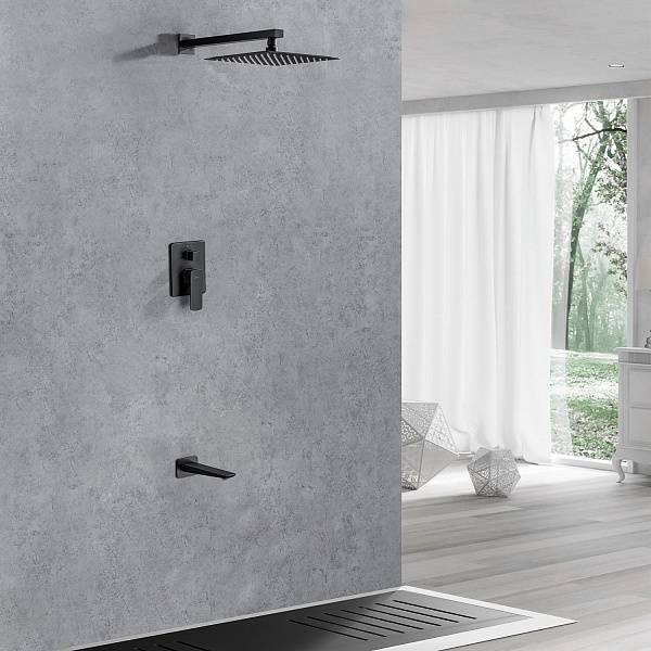 Смеситель для душа Allen Brau Infinity с внутренней частью черный матовый 5.21014-31