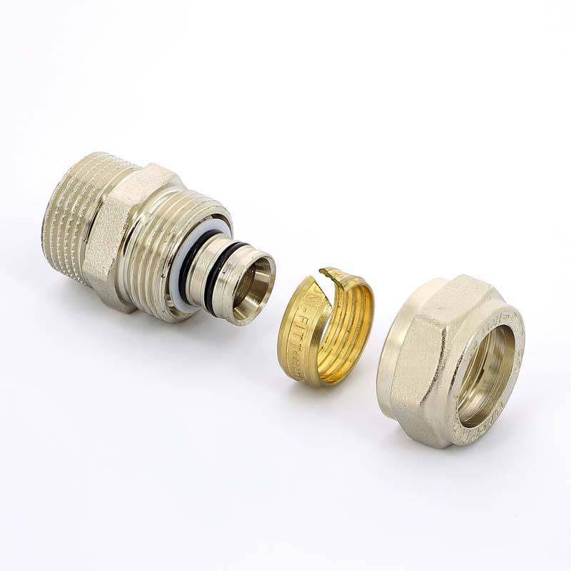 Муфта обжимная Uni-Fitt никелированная 20х3/4 НР 662N7300