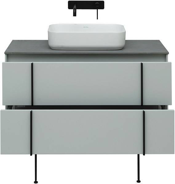 Тумба под раковину Allen Brau Reality 100 см серый/черный 1.32007.PWM