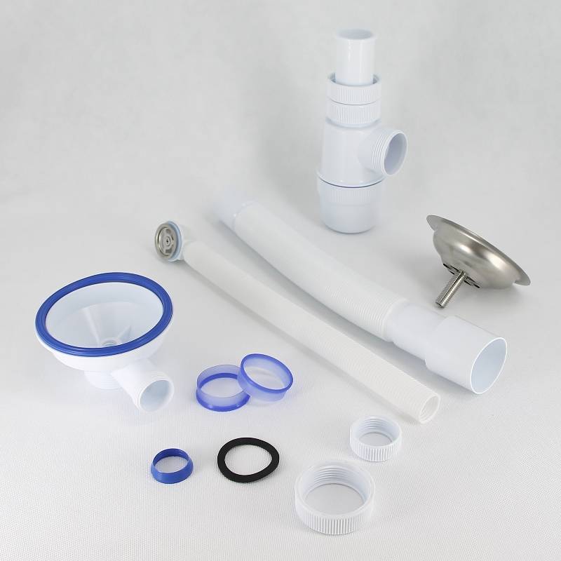 Сифон для мойки Wirquin Элит 1 1/2 х 40 мм чашка 114 мм круглый перелив гофра 40/50 мм 30986164