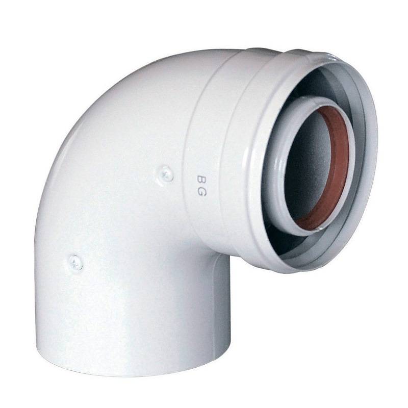 Отвод коаксиальный BAXI 110/160 мм 87° полипропиленовый 71413361