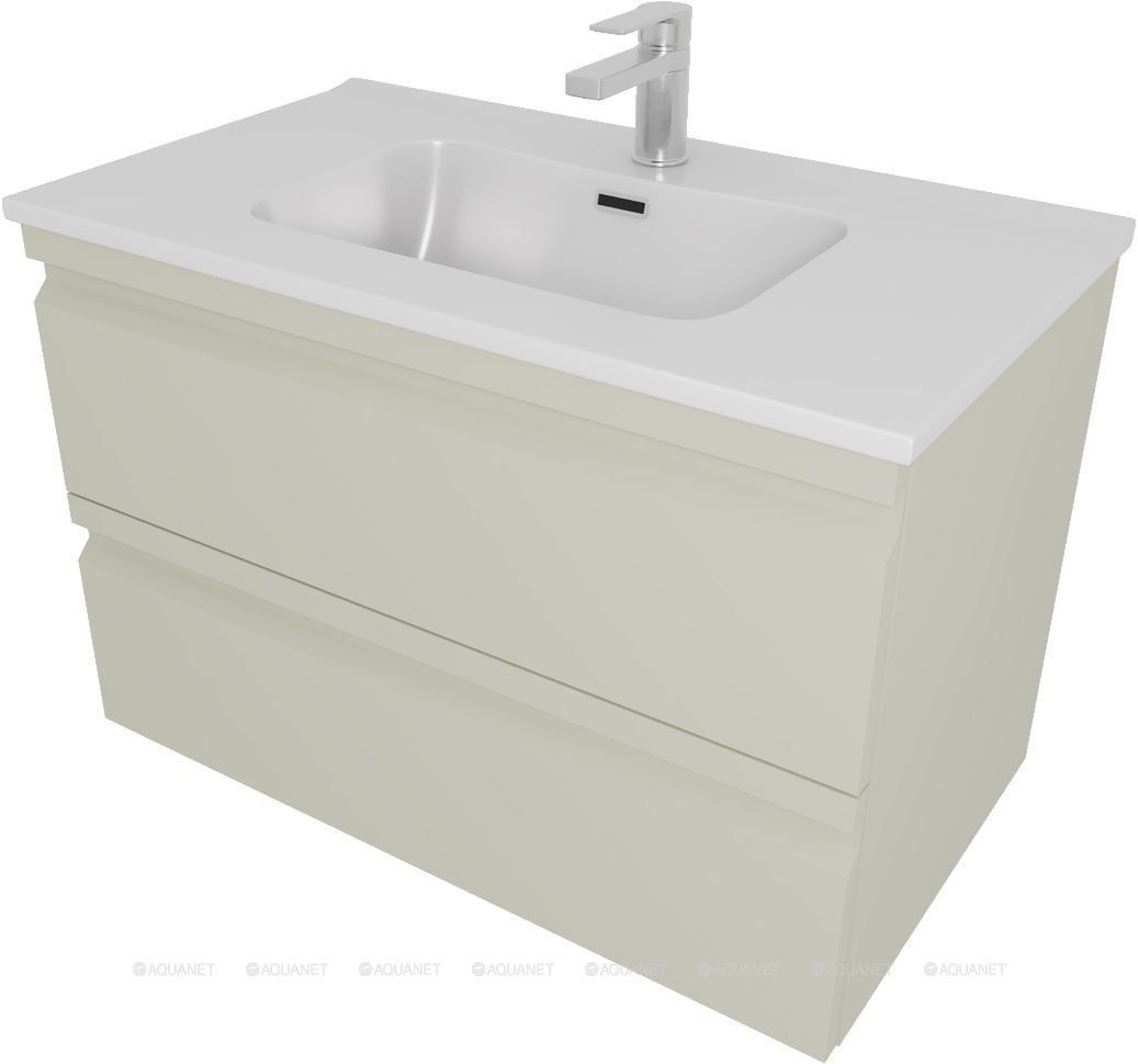 Комплект мебели для ванной AQUATON ВЕГА 80 с раковиной AQ0480-00 шалфей зеленый AQ77080-GS