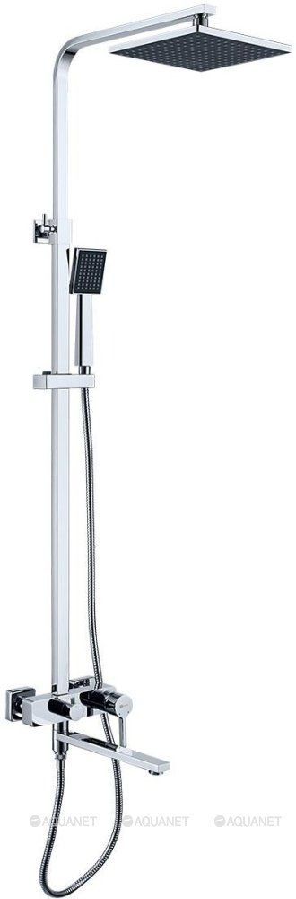 Душевая система Lemark Tropic со смесителем для ванны и верхним душем хром LM7004CS