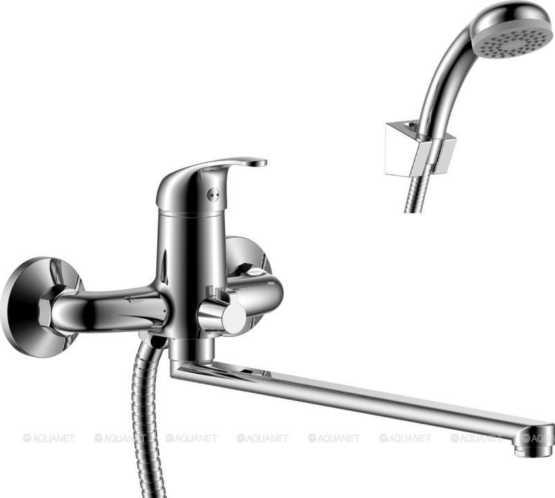 Смеситель для ванны Rossinka Silvermix Y35-32 с плоским изливом 350 мм хром Y35-32