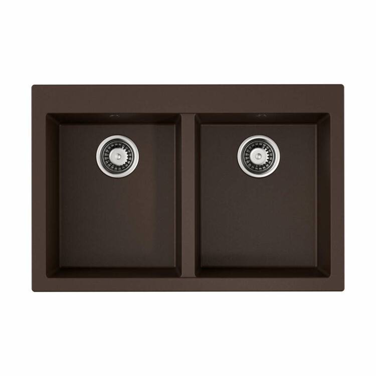 Кухонная мойка OMOIKIRI Bosen 80-2 800x530 мм 2 чаши темный шоколад 4993840