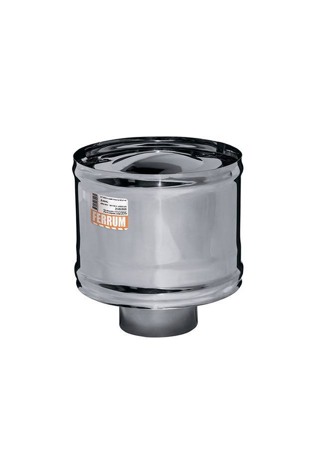 Зонт дымохода Ferrum Зонт-К с ветрозащитой AISI 430 0.5 мм Ф120 мм Аf2004