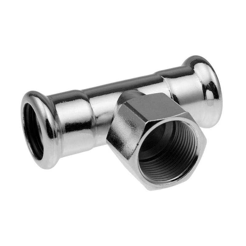 Тройник пресс KAN-therm Steel 35х1/2х35 мм с внутренней резьбой оцинкованная сталь 1509258011