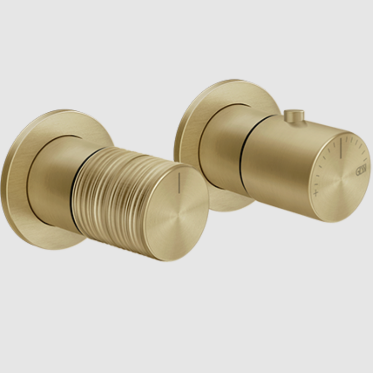 Смеситель для душа Gessi Habito Trame на 3 потребителя встраиваемый Brushed Brass PVD 70336727